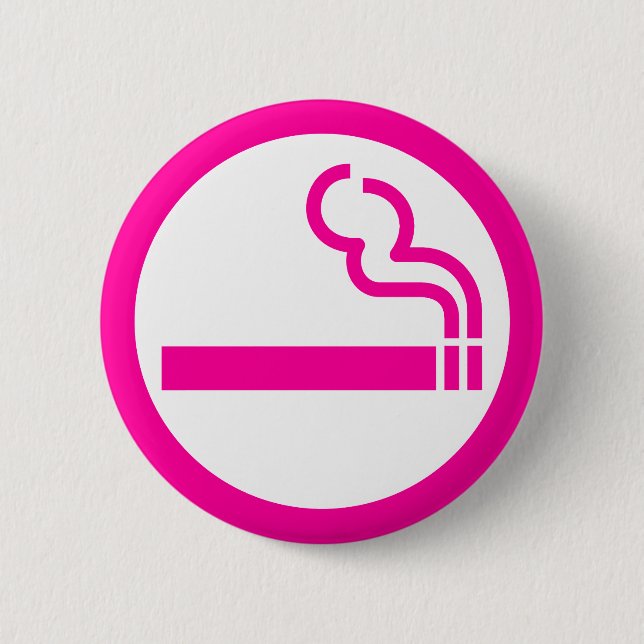 Ladies Smoking Area 喫煙女性 Japanese Sign Button (Front)
