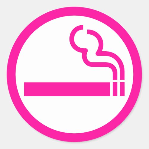 Ladies Smoking Area 喫煙女性 Japanese Sign Classic Round Sticker