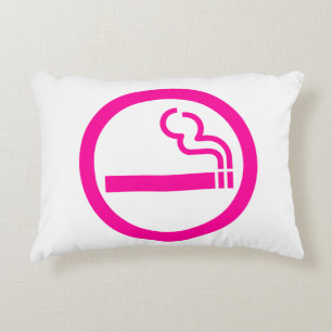 Ladies Smoking Area 喫煙女性 Japanese Sign Decorative Pillow