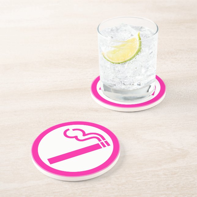 Ladies Smoking Area 喫煙女性 Japanese Sign Drink Coaster (Side)