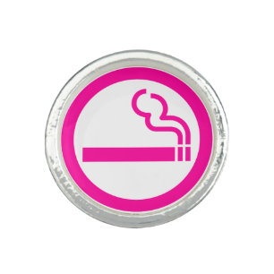 Ladies Smoking Area 喫煙女性 Japanese Sign Ring