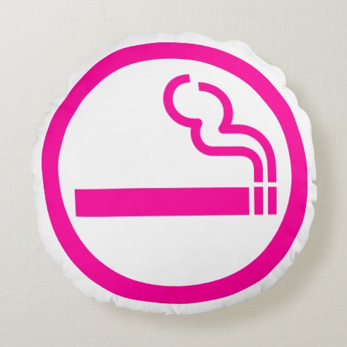 Ladies Smoking Area 喫煙女性 Japanese Sign Round Pillow