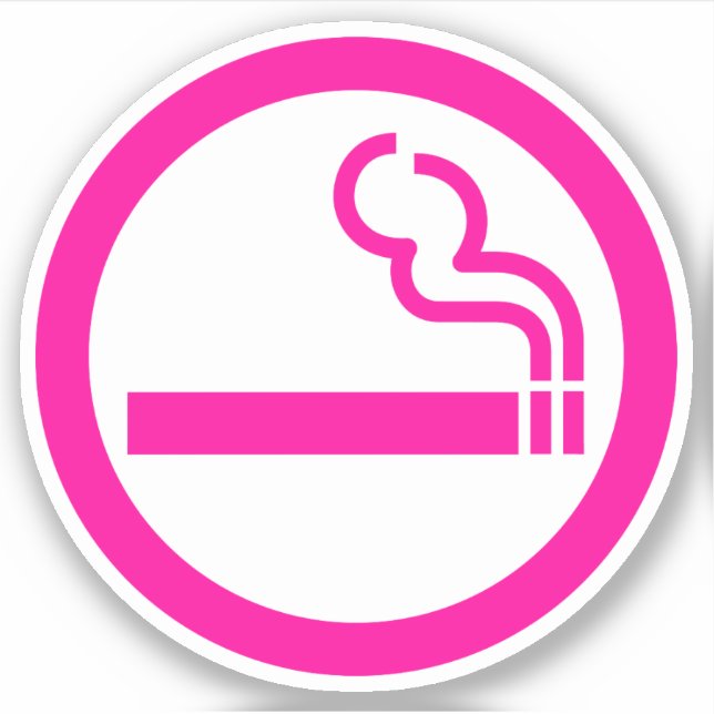 Ladies Smoking Area 喫煙女性 Japanese Sign Sticker (Front)