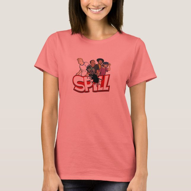 Ladies Spill Crew Ringer T-Shirt (Front)