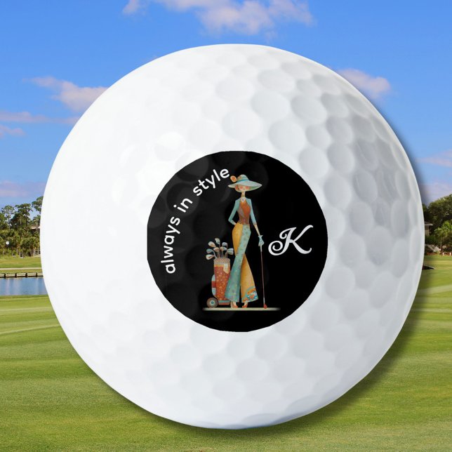 Ladies Stylish Golfer Personalized Name  Golf Balls (Creator Uploaded)