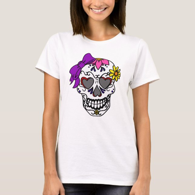 Ladies Sugar Skull T-Shirt (Front)
