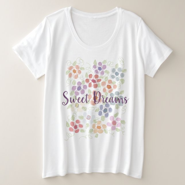 Ladies Sweet Dreams Flowered Shirt (Design Front)