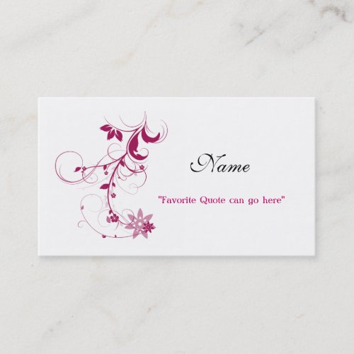 Ladies Swirl Design Profile Card Business Cards