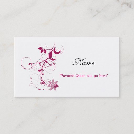 Customizable Ladies Swirl Design Profile Card Business Cards