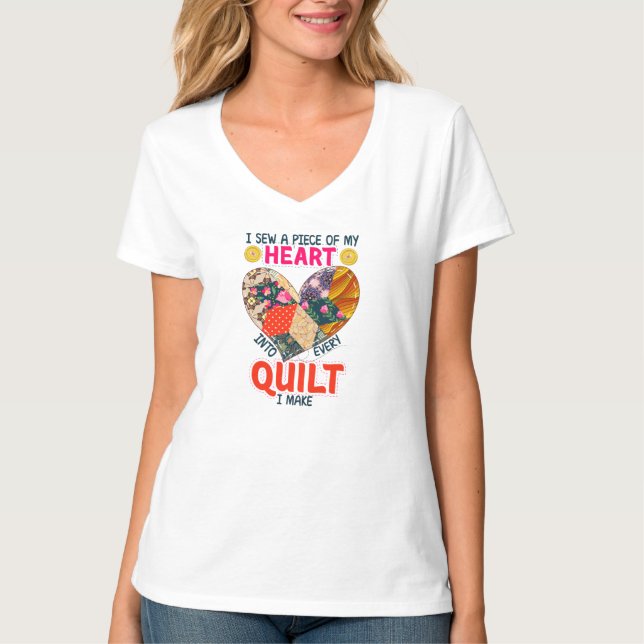 Ladies t shirt quilting, quilting hearts, Kindness (Front)