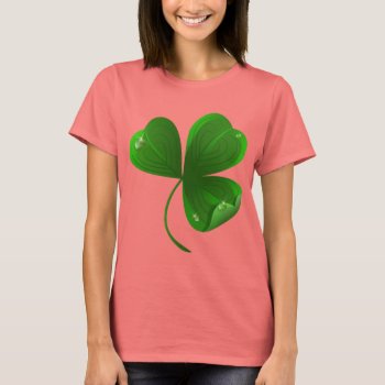 Ladies T-shirt With Shamrock by Taniastore at Zazzle