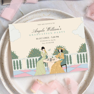Ladies tea garden graduation invitation