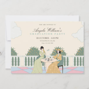 Ladies tea garden graduation invitation