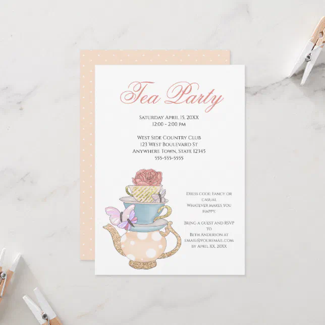 Ladies Tea Party Ideas Invitation | Zazzle