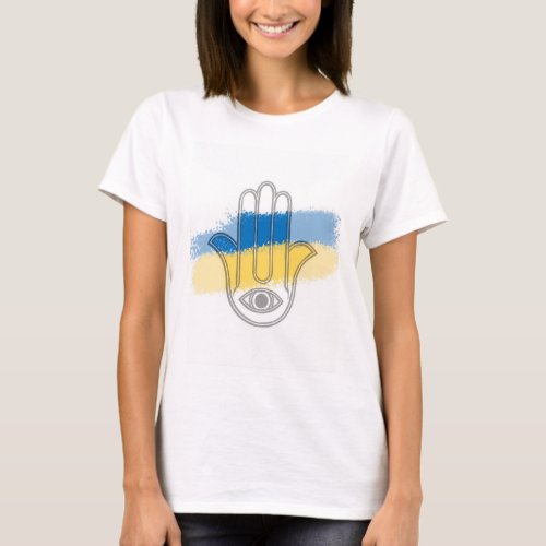 Ladies tee_shirt featuring Hamsa Hand design T_Shirt