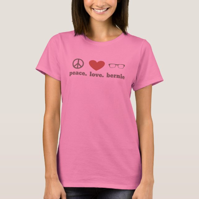 Ladies Tie Dye Peace Love Bernie Tees (Front)