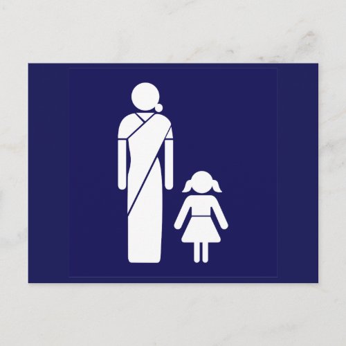 Ladies Toilet Sign India Postcard