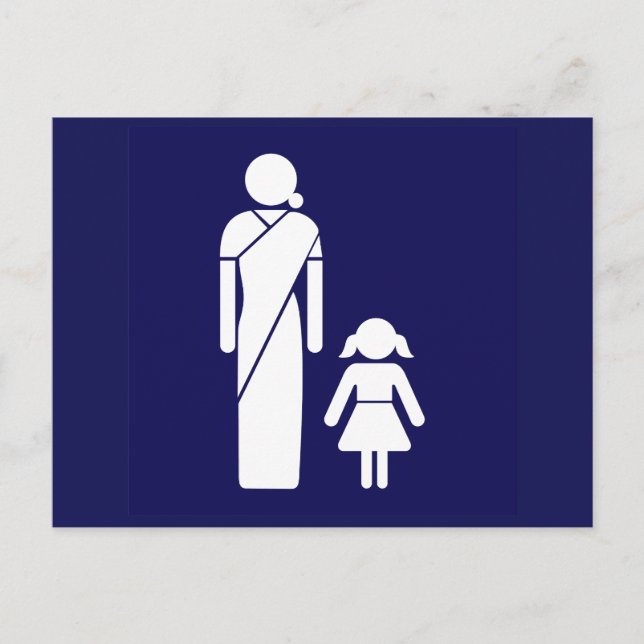 Ladies' Toilet Sign, India Postcard (Front)