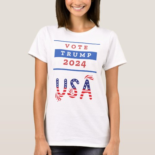 Ladies Trump USA 2024 white T_Shirt