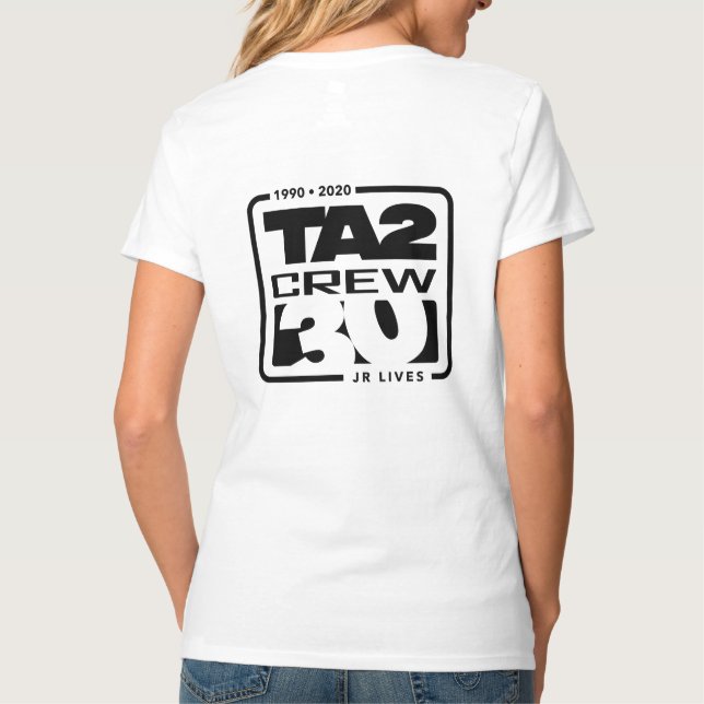 Ladies V-Neck (B) (White) T-Shirt (Back)