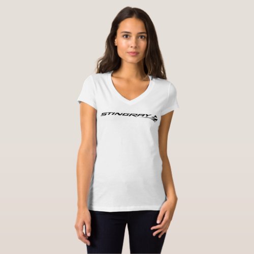 Ladies V-Neck Stingray Brand T-Shirt