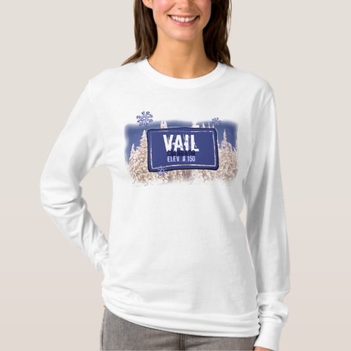 Ladies Vail Colorado elevation hoodie T_Shirt