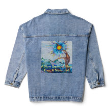 Ladies Vibrant Vision Print Denim Jasje