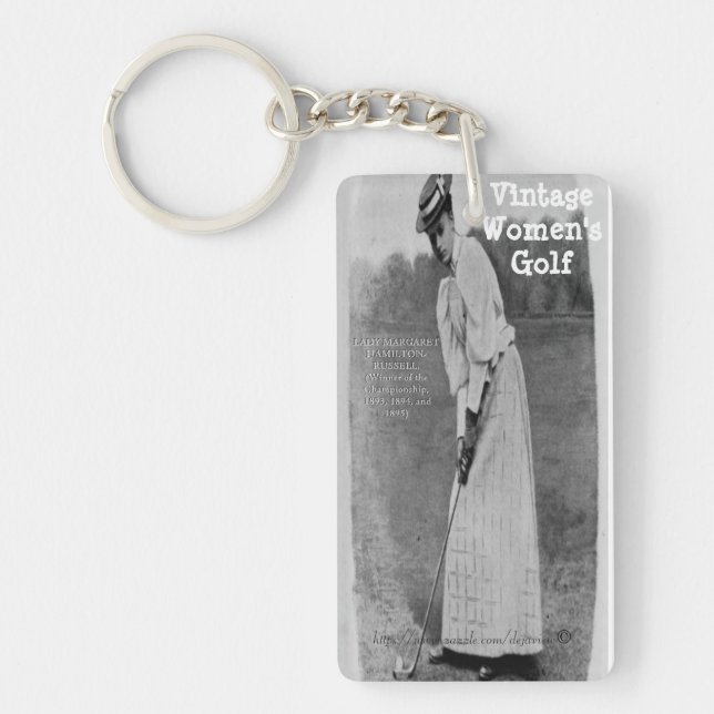 "Ladies Victorian Golfing" Keychain (Front)