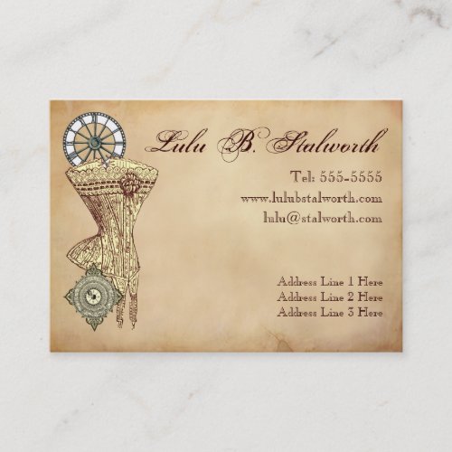 Ladies Victorian Steampunk Profile Card Business Cards