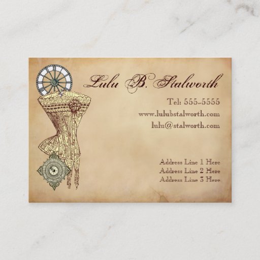 Customizable Ladies Victorian Steampunk Profile Card Business Cards