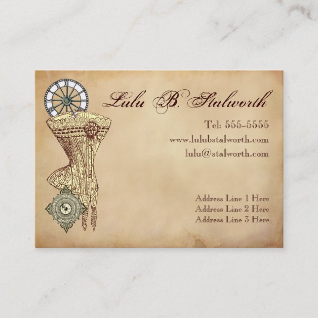 Ladies Victorian Steampunk Profile Card (Front)