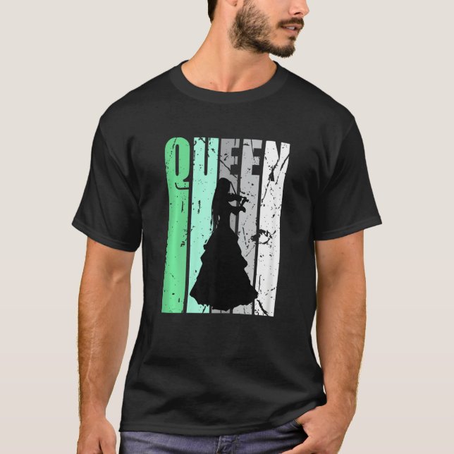 Ladies Violinist Queen Cute Cool Design Motivate V T-Shirt (Front)