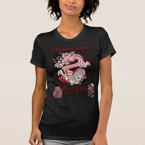 Ladies wear black t_shirt dragon printed t_shirt