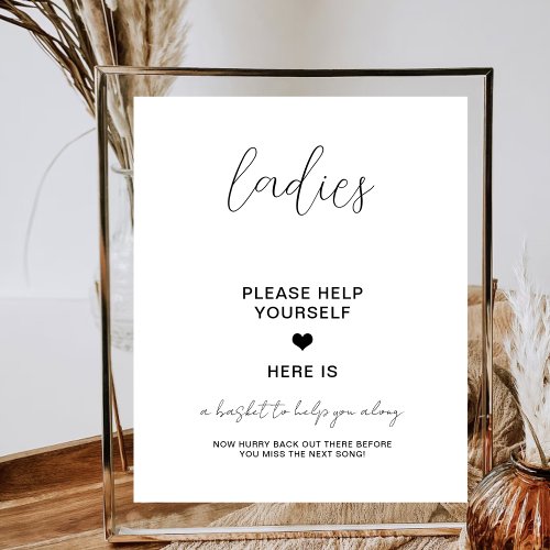 Ladies Wedding Bathroom Basket Minimalist Modern Poster