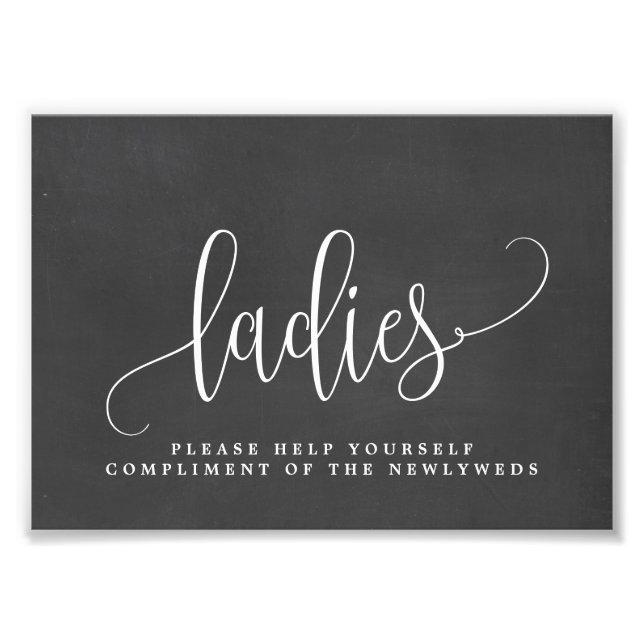 Ladies Wedding Bathroom Sign Choose Your Size (Front)