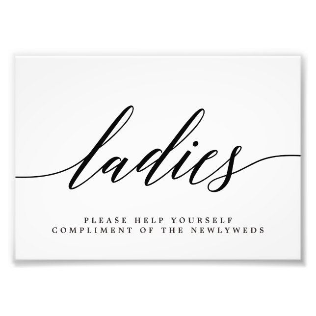 Ladies Wedding Bathroom Sign EDITABLE COLOR MSC (Front)
