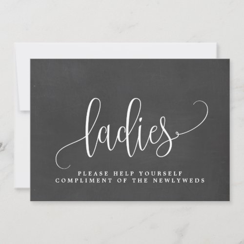 Ladies Wedding Bathroom Sign _ Lovely Calligraphy Announcement