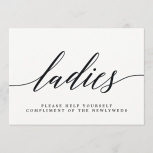 Ladies Wedding Bathroom Sign - Modern Script Announcement