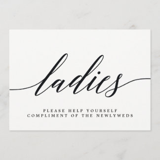 Ladies Wedding Bathroom Sign - Modern Script Announcement