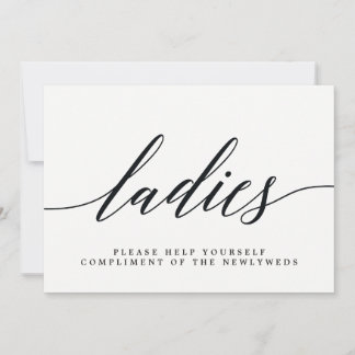 Ladies Wedding Bathroom Sign - Modern Script Announcement