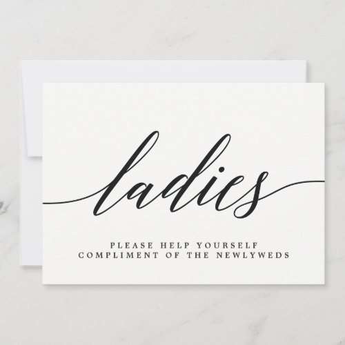 Ladies Wedding Bathroom Sign _ Modern Script Announcement