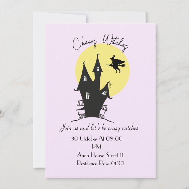 Ladies Witches Halloween Party Cards invitation (Front)