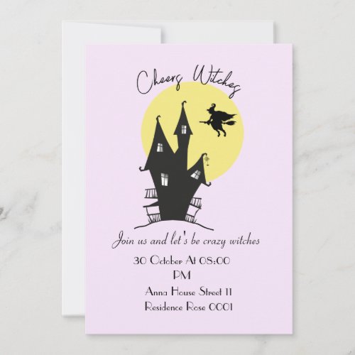 Ladies Witches Halloween Party Cards invitation