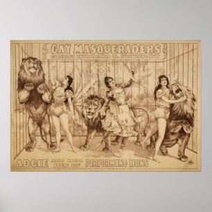 Ladies with Performing LIONS Act VAUDEVILLE Poster