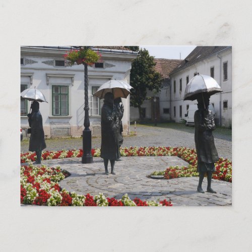 Ladies with umbrellas in Obuda Budapest Hungary Postcard