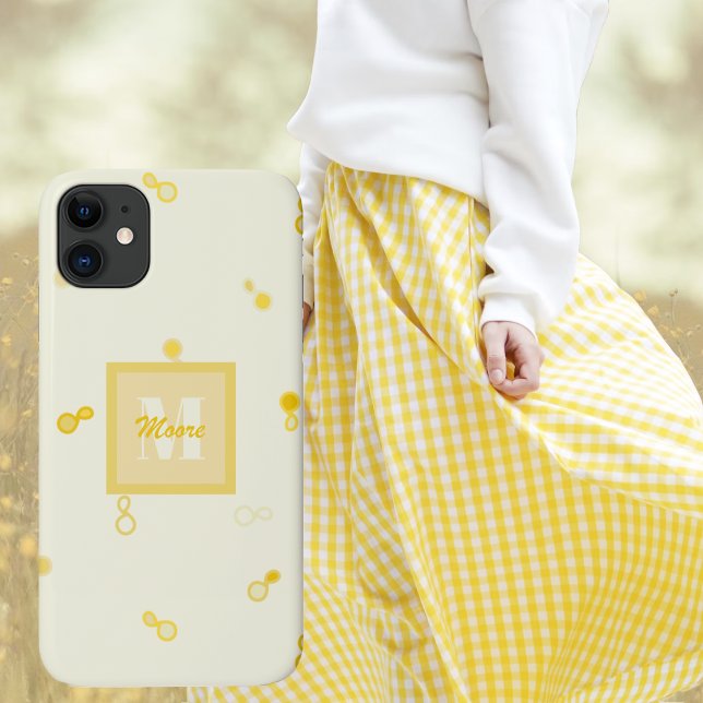 Ladies Yellow Scattered Paisley-Birthday-Mom's Day Case-Mate iPhone Case (Modern Paisley - Loose Scattered in Yellow Ombre by Leapfroglisics)