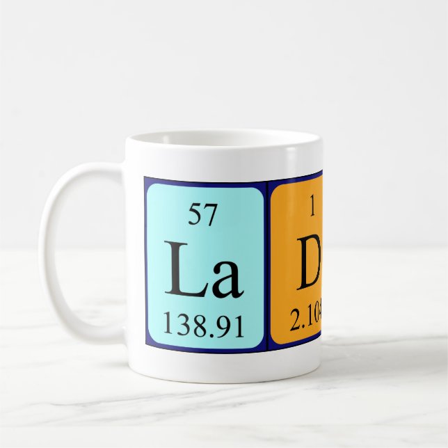 Ladina periodic table name mug (Left)