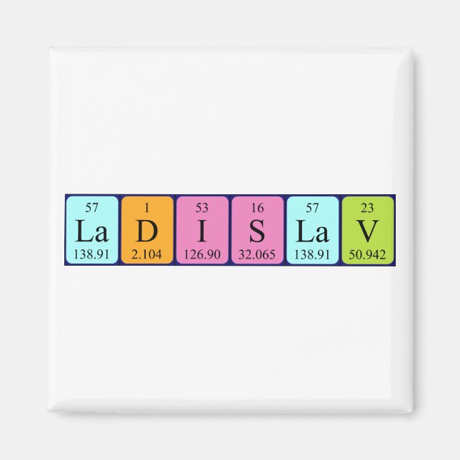 Ladislav periodic table name magnet (Front)