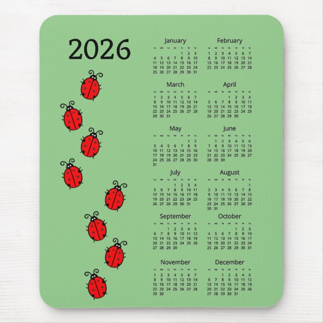 Ladiy Bugs 2026 Calendar Mousepad (Front)