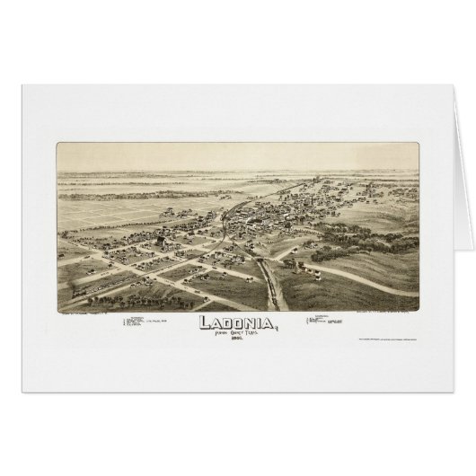 Ladonia, TX Panoramic Map - 1891 Cards (Front Horizontal)